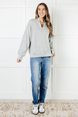 Rogue Runner Half Zip Jacket in Heather Grey-Pullovers-Ave Shops-Motis & Co Boutique, Women's Fashion Boutique in Carthage, Missouri