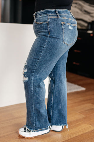 Rose High Rise 90's Straight Jeans in Dark Wash-Jeans-Ave-Motis & Co Boutique, Women's Fashion Boutique in Carthage, Missouri