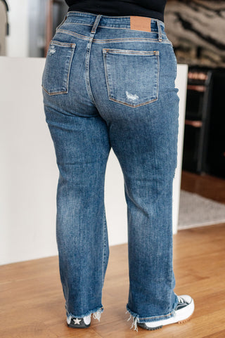 Rose High Rise 90's Straight Jeans in Dark Wash-Jeans-Ave-Motis & Co Boutique, Women's Fashion Boutique in Carthage, Missouri