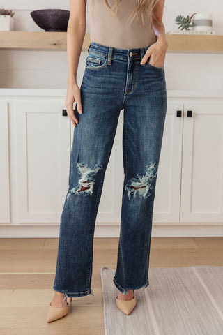 Rose High Rise 90's Straight Jeans in Dark Wash-Jeans-Ave-Motis & Co Boutique, Women's Fashion Boutique in Carthage, Missouri