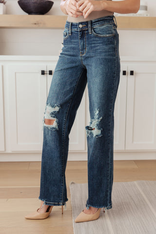 Rose High Rise 90's Straight Jeans in Dark Wash-Jeans-Ave-Motis & Co Boutique, Women's Fashion Boutique in Carthage, Missouri
