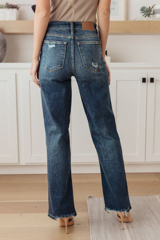 Rose High Rise 90's Straight Jeans in Dark Wash-Jeans-Ave-Motis & Co Boutique, Women's Fashion Boutique in Carthage, Missouri