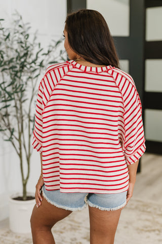 Sass in Session Relaxed Top in Cream Red-Tops-Ave Shops-Motis & Co Boutique, Women's Fashion Boutique in Carthage, Missouri