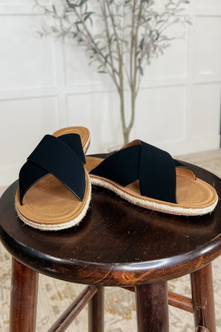 Shore Thing Slip on Sandals in Prism Black-Shoes-Ave Shops-Motis & Co Boutique, Women's Fashion Boutique in Carthage, Missouri