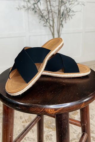 Shore Thing Slip on Sandals in Prism Black-Shoes-Ave Shops-Motis & Co Boutique, Women's Fashion Boutique in Carthage, Missouri
