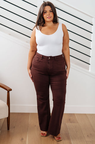 Sienna High Rise Control Top Flare Jeans in Espresso-Jeans-Ave-Motis & Co Boutique, Women's Fashion Boutique in Carthage, Missouri