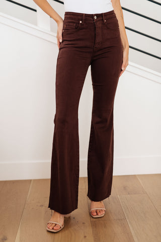 Sienna High Rise Control Top Flare Jeans in Espresso-Jeans-Ave-Motis & Co Boutique, Women's Fashion Boutique in Carthage, Missouri