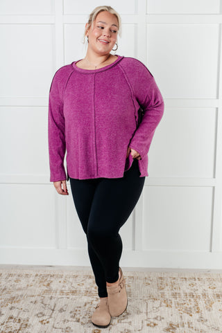 Simple Silhouette Brushed Hacci Sweater in Light Plum-Tops-Ave Shops-Motis & Co Boutique, Women's Fashion Boutique in Carthage, Missouri