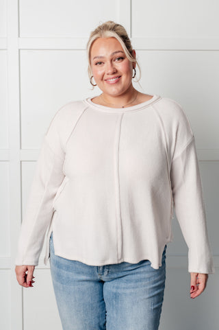 Simple Silhouette Brushed Hacci Sweater in Sand Beige-Tops-Ave Shops-Motis & Co Boutique, Women's Fashion Boutique in Carthage, Missouri