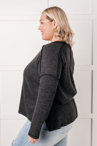 Simply Basic Ribbed Hacci Sweater in Black-sweater-Ave Shops-Motis & Co Boutique, Women's Fashion Boutique in Carthage, Missouri