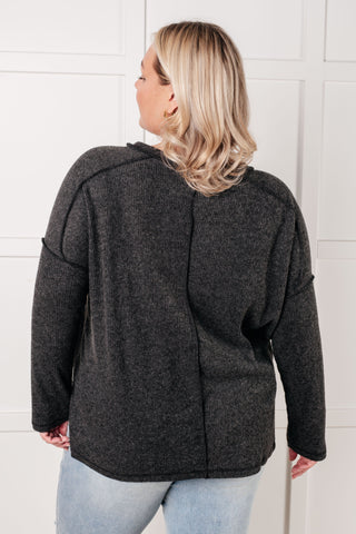 Simply Basic Ribbed Hacci Sweater in Black-sweater-Ave Shops-Motis & Co Boutique, Women's Fashion Boutique in Carthage, Missouri