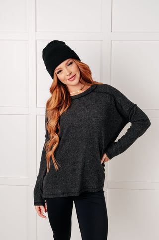 Simply Basic Ribbed Hacci Sweater in Black-sweater-Ave Shops-Motis & Co Boutique, Women's Fashion Boutique in Carthage, Missouri
