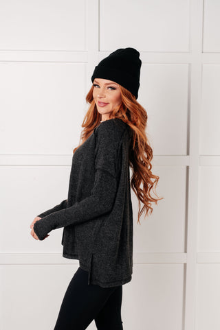 Simply Basic Ribbed Hacci Sweater in Black-sweater-Ave Shops-Motis & Co Boutique, Women's Fashion Boutique in Carthage, Missouri