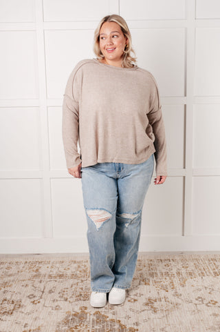 Simply Basic Ribbed Hacci Sweater in Tan-sweater-Ave Shops-Motis & Co Boutique, Women's Fashion Boutique in Carthage, Missouri