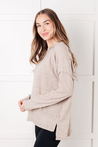 Simply Basic Ribbed Hacci Sweater in Tan-sweater-Ave Shops-Motis & Co Boutique, Women's Fashion Boutique in Carthage, Missouri