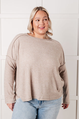 Simply Basic Ribbed Hacci Sweater in Tan-sweater-Ave Shops-Motis & Co Boutique, Women's Fashion Boutique in Carthage, Missouri