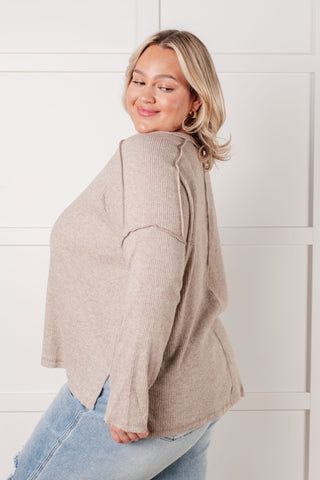 Simply Basic Ribbed Hacci Sweater in Tan-sweater-Ave Shops-Motis & Co Boutique, Women's Fashion Boutique in Carthage, Missouri