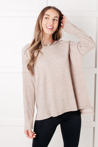 Simply Basic Ribbed Hacci Sweater in Tan-sweater-Ave Shops-Motis & Co Boutique, Women's Fashion Boutique in Carthage, Missouri