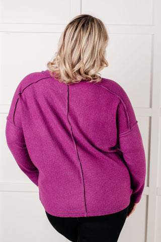 Simply Basic Ribbed Hacci Sweater in Light Plum-Sweaters-Ave Shops-Motis & Co Boutique, Women's Fashion Boutique in Carthage, Missouri
