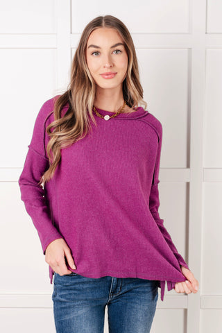 Simply Basic Ribbed Hacci Sweater in Light Plum-Sweaters-Ave Shops-Motis & Co Boutique, Women's Fashion Boutique in Carthage, Missouri
