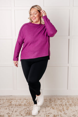 Simply Basic Ribbed Hacci Sweater in Light Plum-Sweaters-Ave Shops-Motis & Co Boutique, Women's Fashion Boutique in Carthage, Missouri