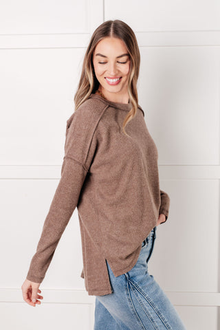 Simply Basic Ribbed Hacci Sweater in Mocha-sweater-Ave Shops-Motis & Co Boutique, Women's Fashion Boutique in Carthage, Missouri