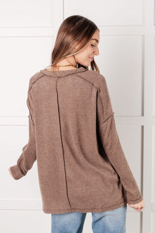 Simply Basic Ribbed Hacci Sweater in Mocha-sweater-Ave Shops-Motis & Co Boutique, Women's Fashion Boutique in Carthage, Missouri