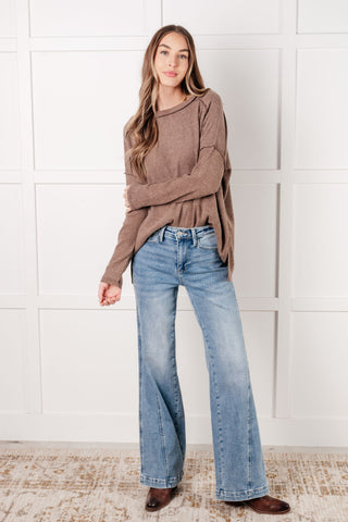 Simply Basic Ribbed Hacci Sweater in Mocha-sweater-Ave Shops-Motis & Co Boutique, Women's Fashion Boutique in Carthage, Missouri
