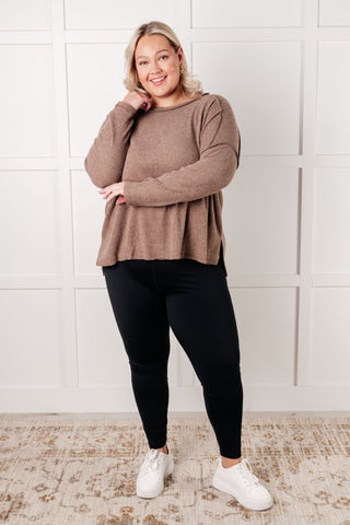 Simply Basic Ribbed Hacci Sweater in Mocha-sweater-Ave Shops-Motis & Co Boutique, Women's Fashion Boutique in Carthage, Missouri