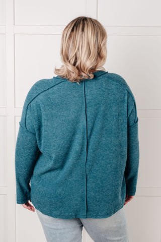 Simply Basic Ribbed Hacci Sweater in Teal-Sweaters-Ave Shops-Motis & Co Boutique, Women's Fashion Boutique in Carthage, Missouri