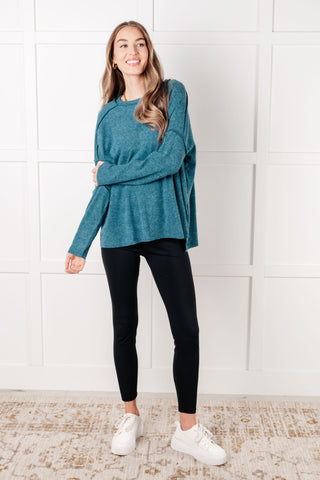 Simply Basic Ribbed Hacci Sweater in Teal-Sweaters-Ave Shops-Motis & Co Boutique, Women's Fashion Boutique in Carthage, Missouri