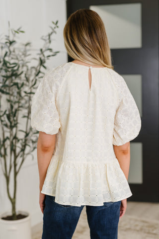 Simply Stunning Eyelet Knit Top-Short Sleeves-Ave Shops-Motis & Co Boutique, Women's Fashion Boutique in Carthage, Missouri