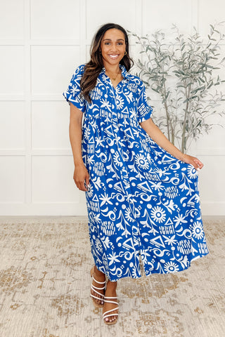 Soft Sonata V-Neck Dress in Blue-Womens-Ave Shops-Motis & Co Boutique, Women's Fashion Boutique in Carthage, Missouri