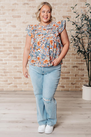 Something Peaceful Flutter Sleeve Blouse-Tops-Ave Shops-Motis & Co Boutique, Women's Fashion Boutique in Carthage, Missouri