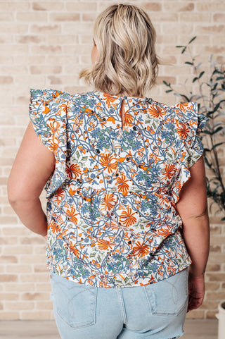 Something Peaceful Flutter Sleeve Blouse-Tops-Ave Shops-Motis & Co Boutique, Women's Fashion Boutique in Carthage, Missouri