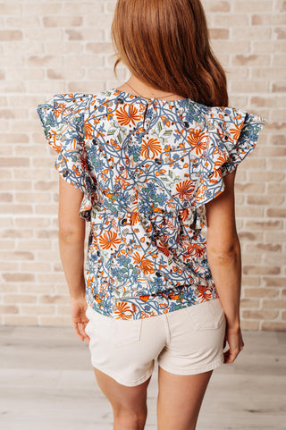 Something Peaceful Flutter Sleeve Blouse-Tops-Ave Shops-Motis & Co Boutique, Women's Fashion Boutique in Carthage, Missouri