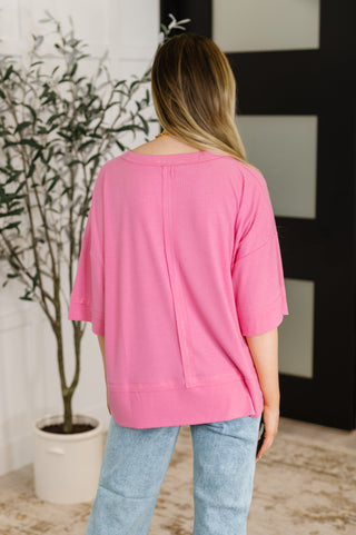 Stay On Top Relaxed Tee in Candy Pink-T-shirt-Ave Shops-Motis & Co Boutique, Women's Fashion Boutique in Carthage, Missouri