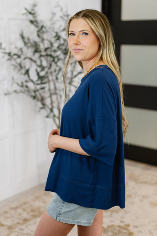Stay On Top Relaxed Tee in Light Navy-T-shirt-Ave Shops-Motis & Co Boutique, Women's Fashion Boutique in Carthage, Missouri