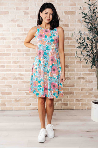 Summer Garden Sleeveless Swing Dress-Dresses-Ave-Motis & Co Boutique, Women's Fashion Boutique in Carthage, Missouri