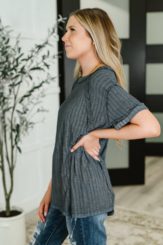 Sunday's Bestie Mineral Wash Top in Ash Black-T-shirt-Ave Shops-Motis & Co Boutique, Women's Fashion Boutique in Carthage, Missouri
