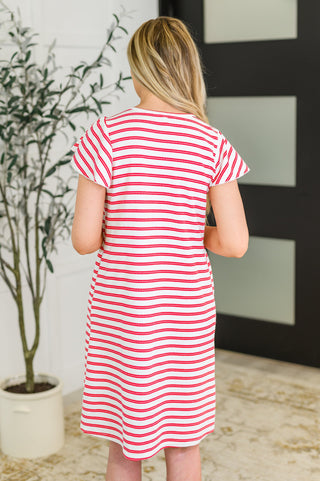 Sunny Stripes Casual Flutter Sleeve Dress-Dresses-Ave Shops-Motis & Co Boutique, Women's Fashion Boutique in Carthage, Missouri