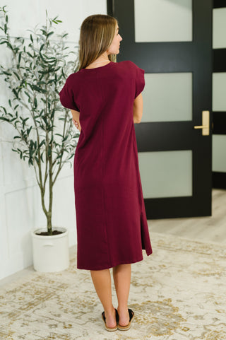 Sweet Like That Casual Dress in Cabernet-Dresses-Ave Shops-Motis & Co Boutique, Women's Fashion Boutique in Carthage, Missouri