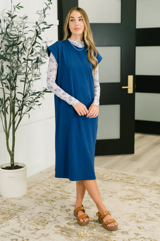 Sweet Like That Casual Dress in Light Navy-Dresses-Ave Shops-Motis & Co Boutique, Women's Fashion Boutique in Carthage, Missouri