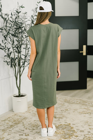 Sweet Like That Casual Dress in Light Olive-Dresses-Ave Shops-Motis & Co Boutique, Women's Fashion Boutique in Carthage, Missouri