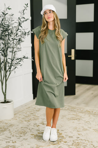 Sweet Like That Casual Dress in Light Olive-Dresses-Ave Shops-Motis & Co Boutique, Women's Fashion Boutique in Carthage, Missouri