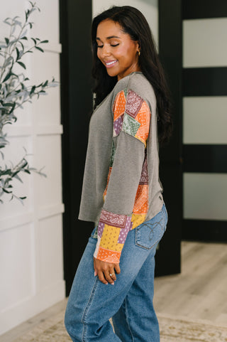 Sweet as Pie Color Block Relaxed Long Sleeve-sweatshirts-Ave Shops-Motis & Co Boutique, Women's Fashion Boutique in Carthage, Missouri