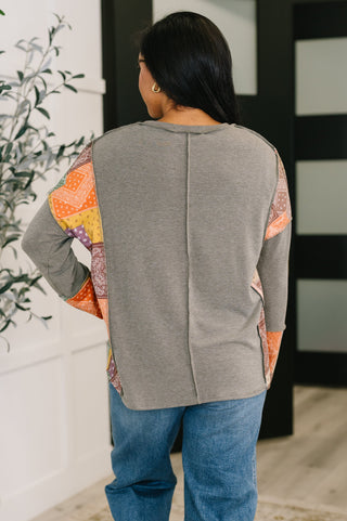 Sweet as Pie Color Block Relaxed Long Sleeve-sweatshirts-Ave Shops-Motis & Co Boutique, Women's Fashion Boutique in Carthage, Missouri