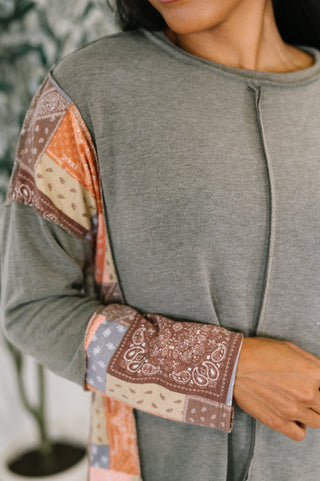 Sweet as Pie Color Block Relaxed Long Sleeve-sweatshirts-Ave Shops-Motis & Co Boutique, Women's Fashion Boutique in Carthage, Missouri