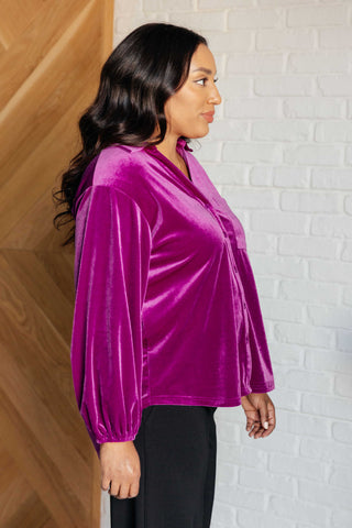 The Best Policy Velvet Balloon Sleeve Top-Tops-Ave Shops-Motis & Co Boutique, Women's Fashion Boutique in Carthage, Missouri