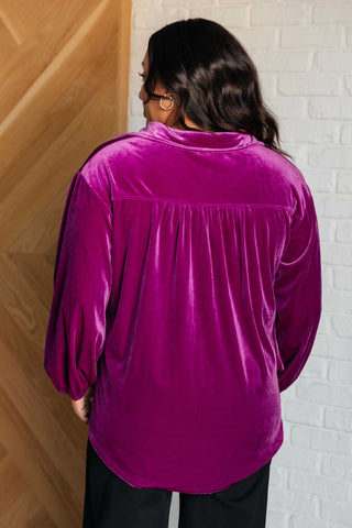 The Best Policy Velvet Balloon Sleeve Top-Tops-Ave Shops-Motis & Co Boutique, Women's Fashion Boutique in Carthage, Missouri